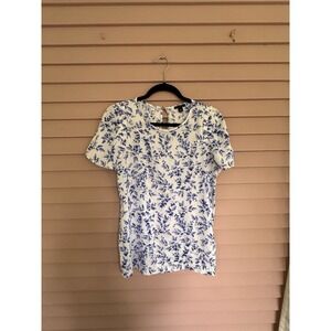 Ann Taylor Short Sleeveless Floral‎ Blouse Small